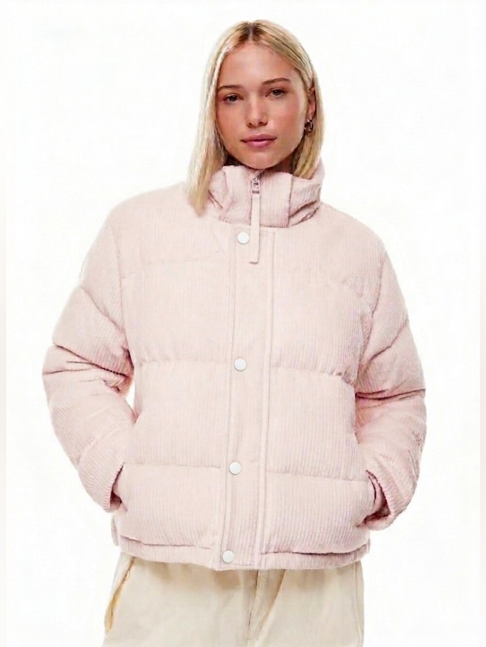 aritzia x Super Puff corduroy pale pink